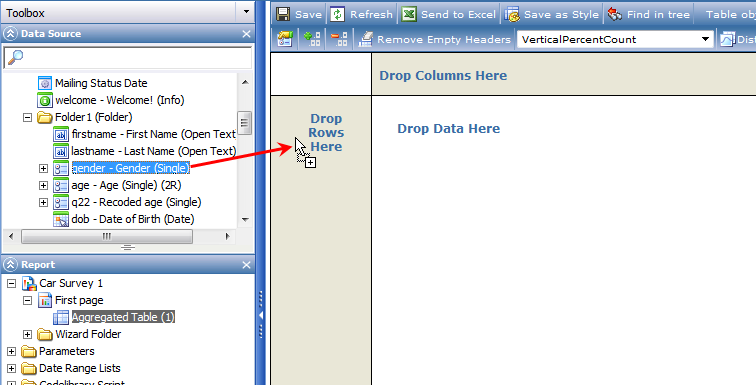 Drag-and-Drop Table Design – Reportal
