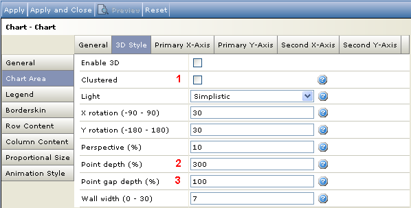 Chart Area 3D Style – Reportal